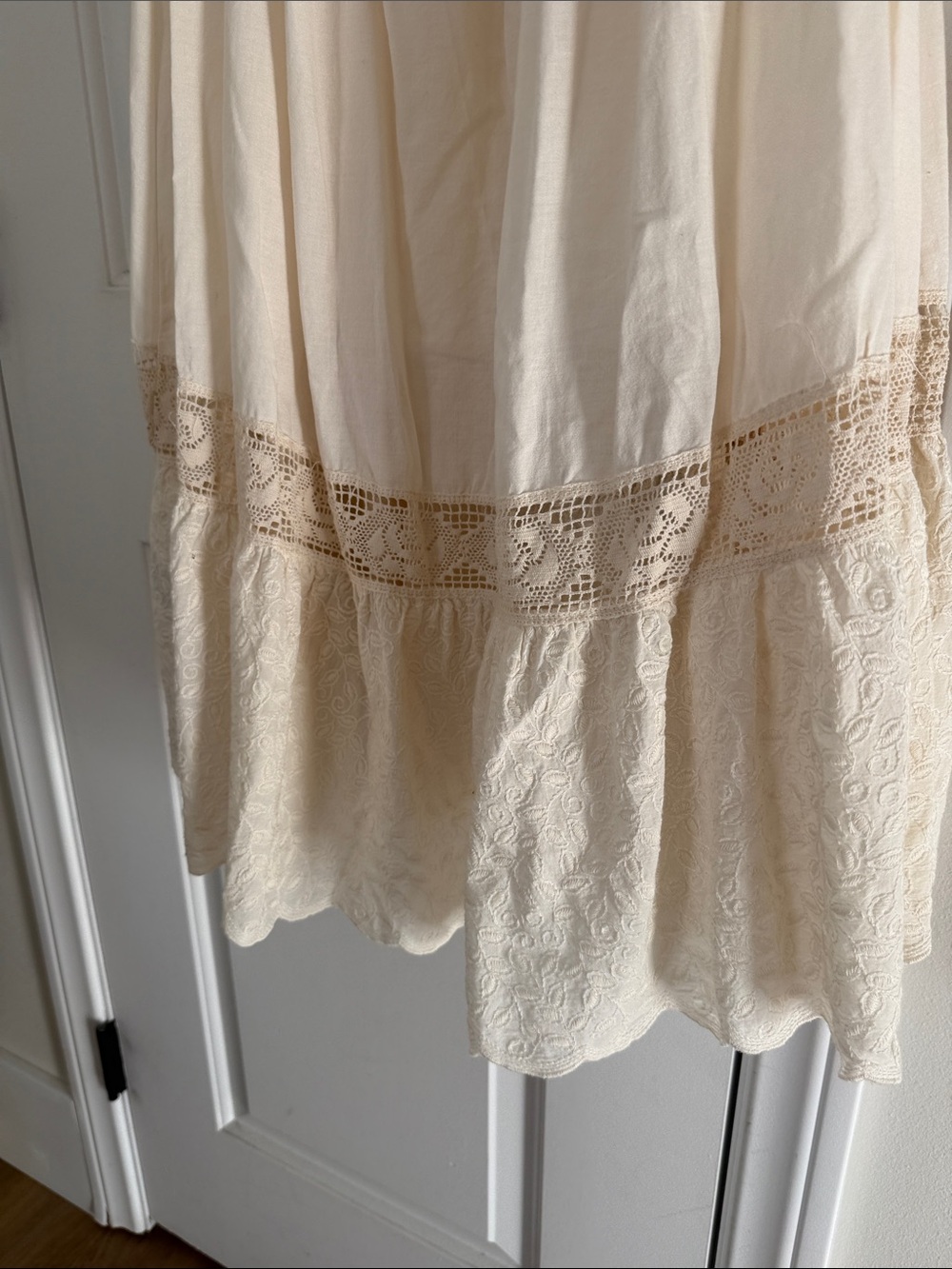 Zara Combination Cream Crochet Maxi Dress - Picture 3 of 7